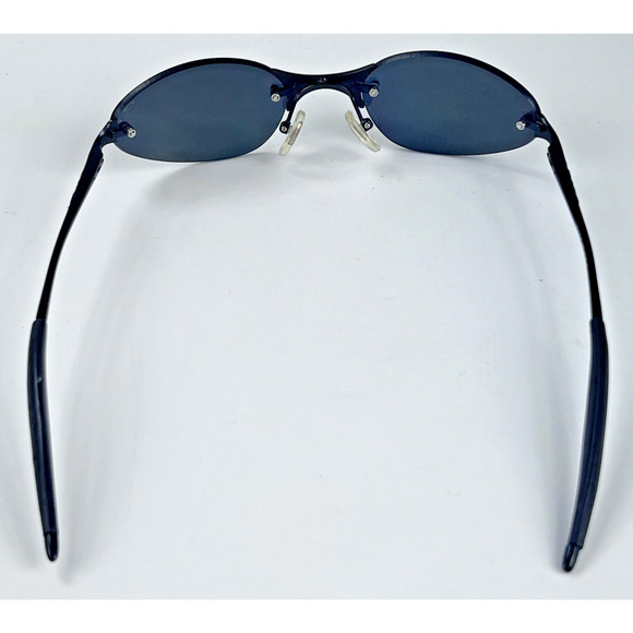 VTG Oakley Sunglasses Mens Black Rimless Oval Mirrored Iridium Wrap Made in USA - Picture 10 of 12